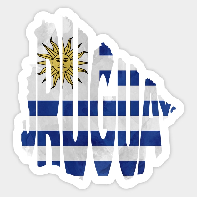 Uruguay Typo Map Sticker by inspirowl